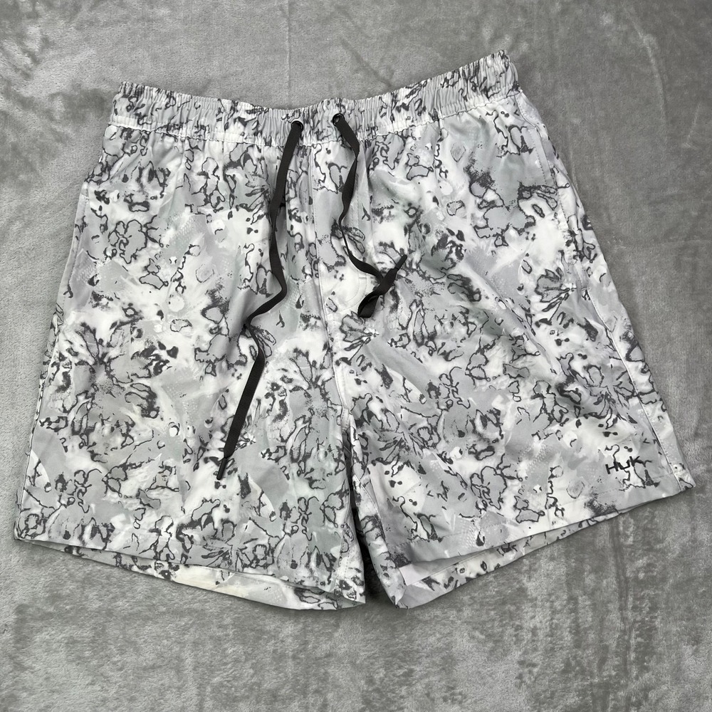HUK Pursuit Volley Shorts Men M Fin Flats Swimming Trunk Harbor Mist Brief Lined